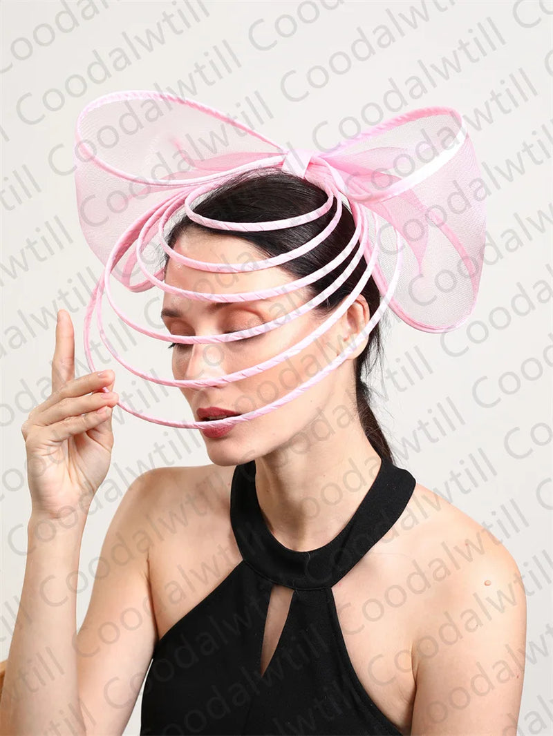 Elegant Fascinator for Women Wedding Hat Heaband Ladies Derby Race Luxury Designer Headwear with Bow Hair Accessories Hair Clips