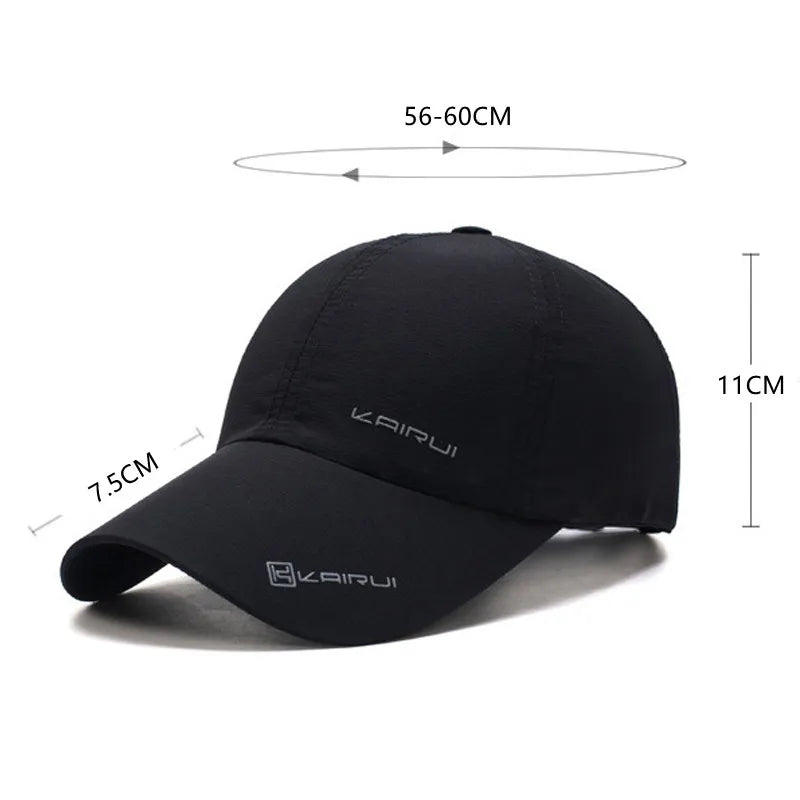 Quick Dry Baseball Caps for Men Black Adjustable Women Running Cap Casual Hat Breathable Summer Mesh Sport Hats 2023