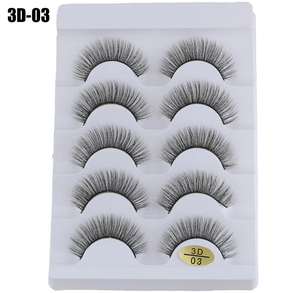 5 Pairs Women Japanese Serious Makeup False Eyelashes Long Thick Natural Beauty Eye Lash Extension DIY Cosmetic Fake Eyelashes
