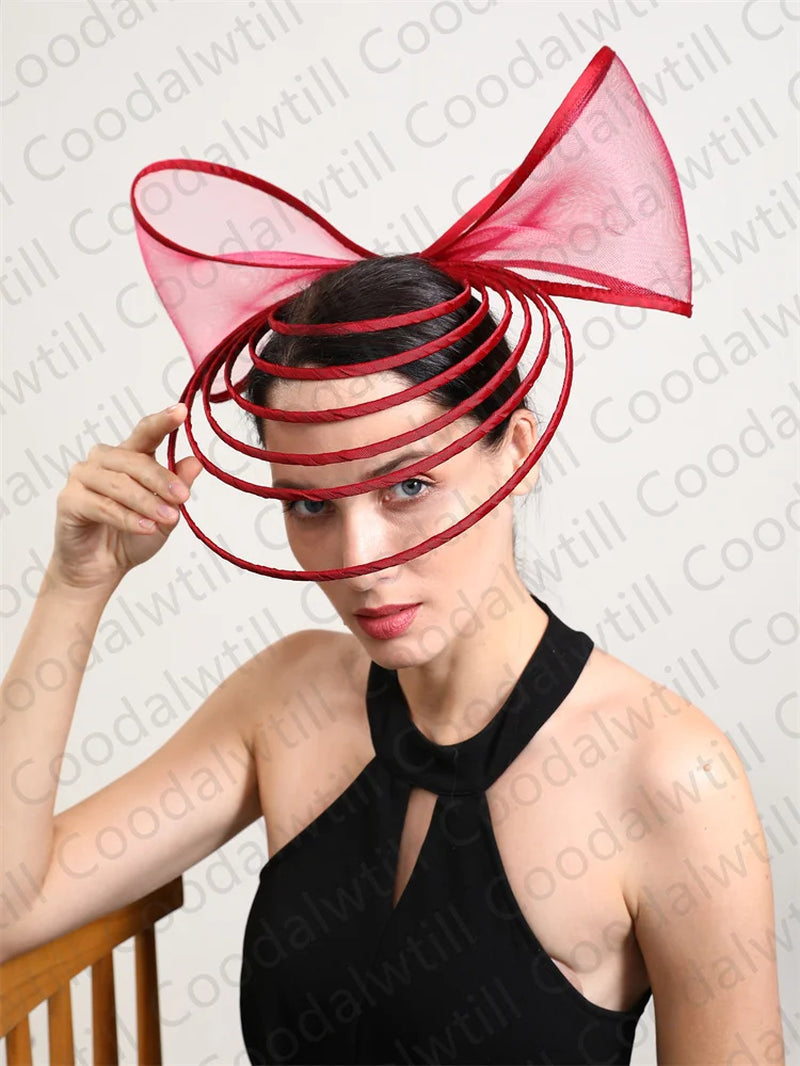 Elegant Fascinator for Women Wedding Hat Heaband Ladies Derby Race Luxury Designer Headwear with Bow Hair Accessories Hair Clips