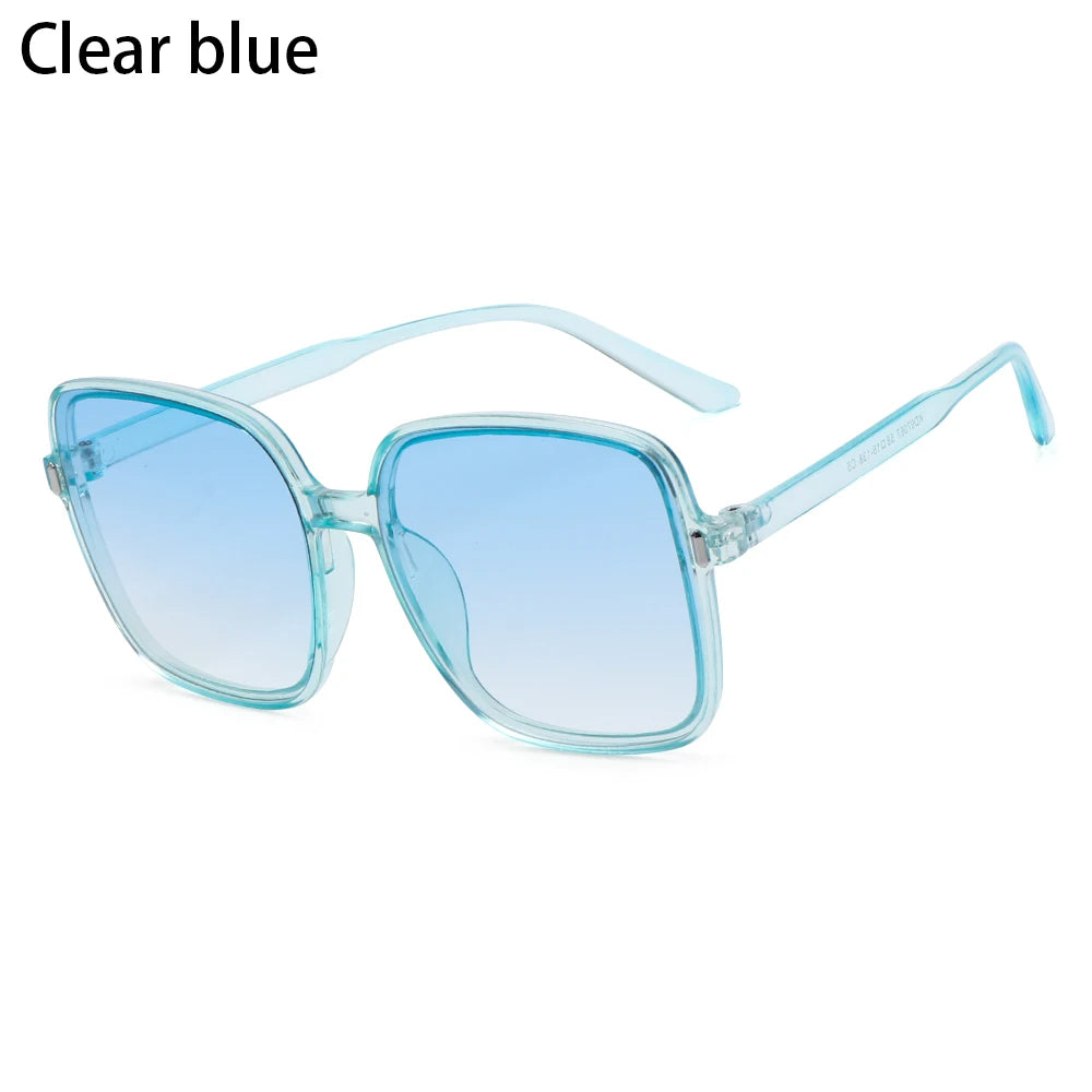 Classic Oversized Sunglasses Vintage Women Big Frame Square Sun Glasses UV400 Driver Goggles Lady Square Sunglasses