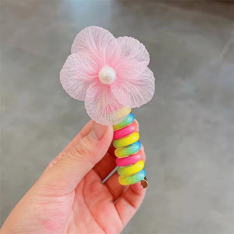 Vintage Elastic Hair Bands Women Girls Telephone Wire Hair Ties Spiral Coil Rubber Bands Hair Rope Kid Ponytail Hair Accessories