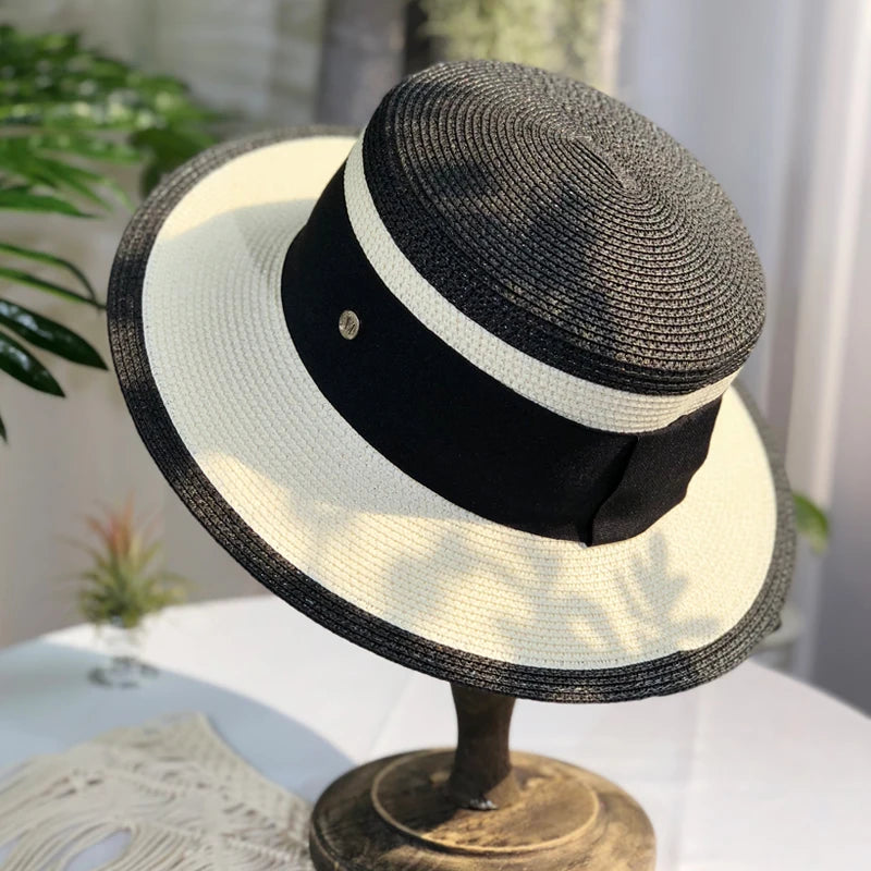 2022 Women'S Summer Bucket Folding Fashion Fedora Straw Hat Panamas UV Protection Sun Visor Seaside Beach Hat Tide Summer Hats