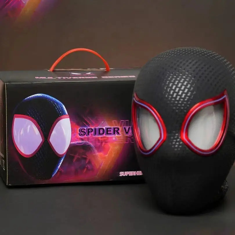 Spiderman Headgear Mask Spider Man Cosplay Ring Chin Version Moving Eyes Electronic Remote Control Mask Toys Boys Birthday Gifts