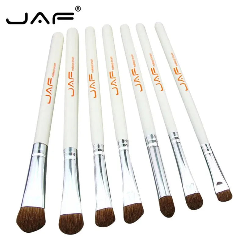 JAF 7Pcs Makeup Brush Set High Quality Eyeshadow Eyebrow Eye Brushes Natural Animal Hair Make up Brush Cosmetic Tool 25#701