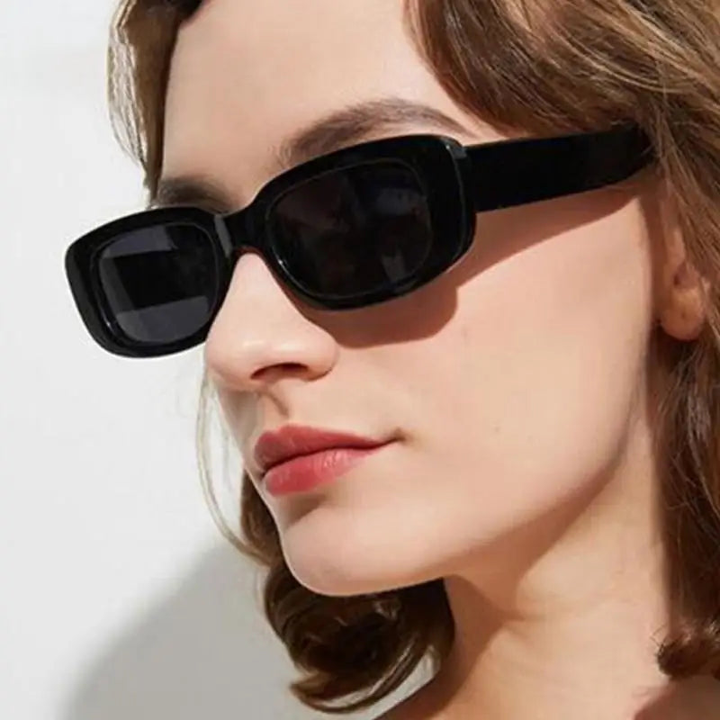 Fashion Rectangle Sunglasses Women Man Oval Vintage Black Square Sun Glasses Male Female High Quality Outdoor Travel Eyewear