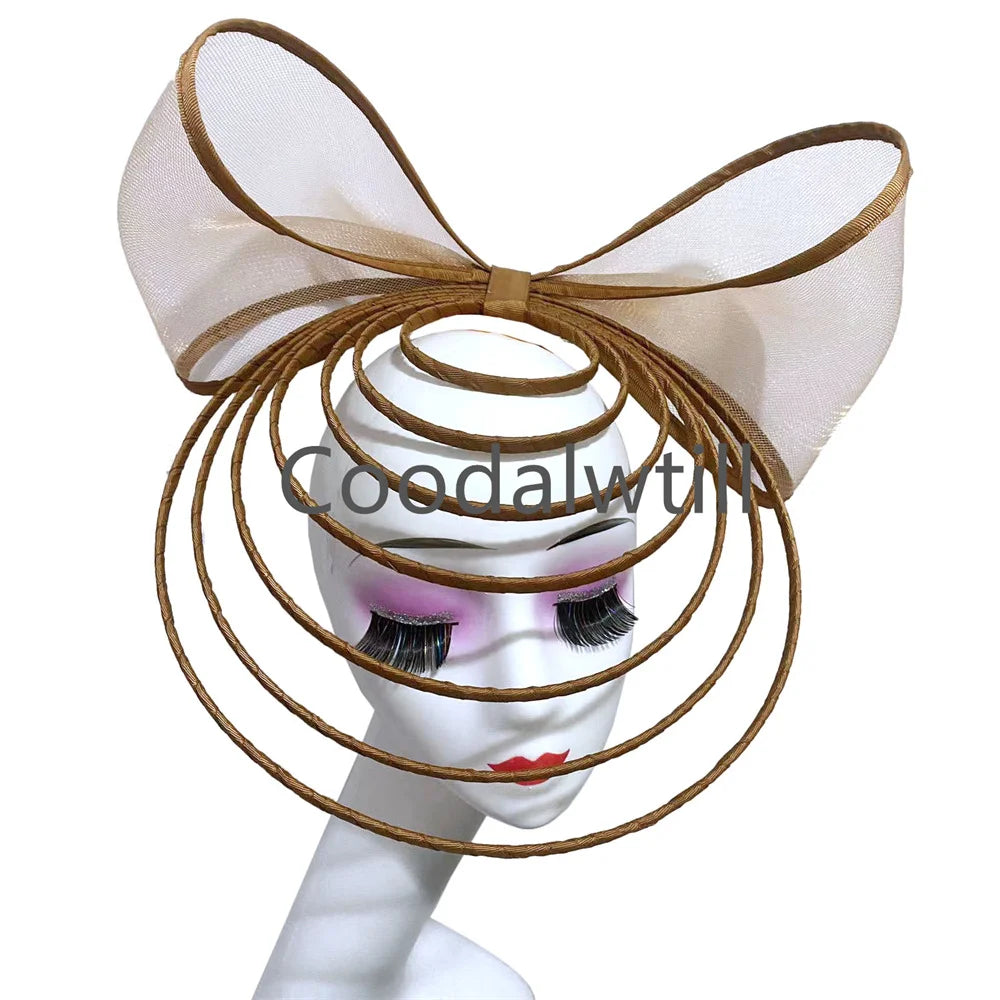 Elegant Fascinator for Women Wedding Hat Heaband Ladies Derby Race Luxury Designer Headwear with Bow Hair Accessories Hair Clips