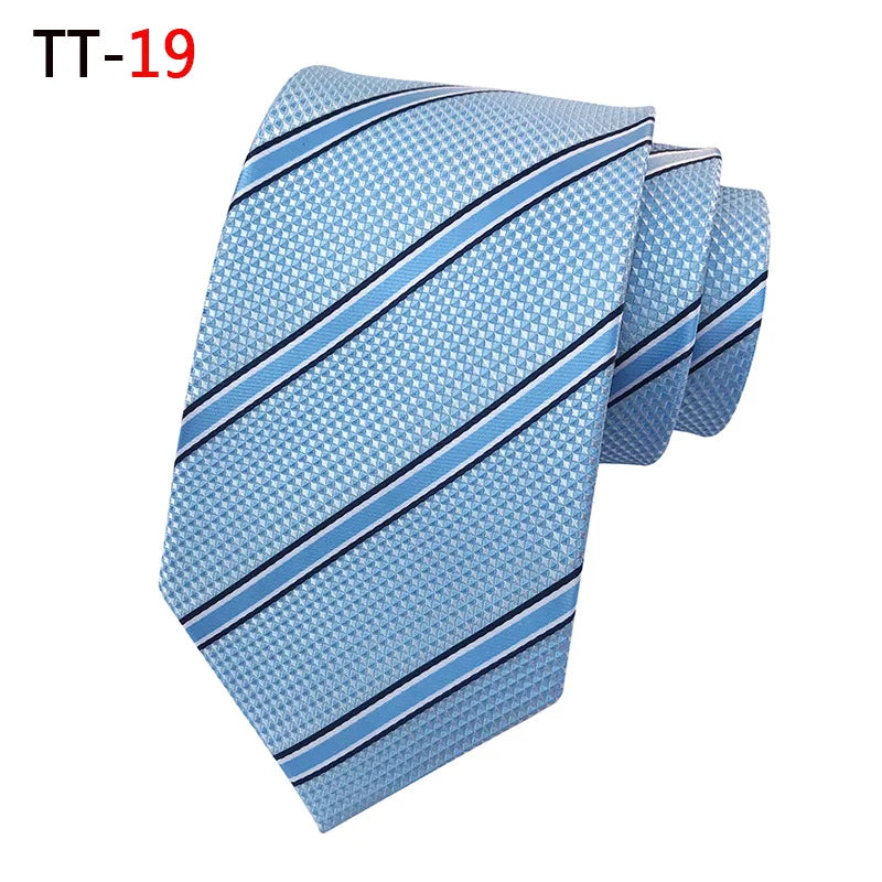 New 8Cm Striped Dark Tie Business Casual Silk Luxury Mens Neck Ties Wedding Party Neck Tie Formal Dress Neck Tie