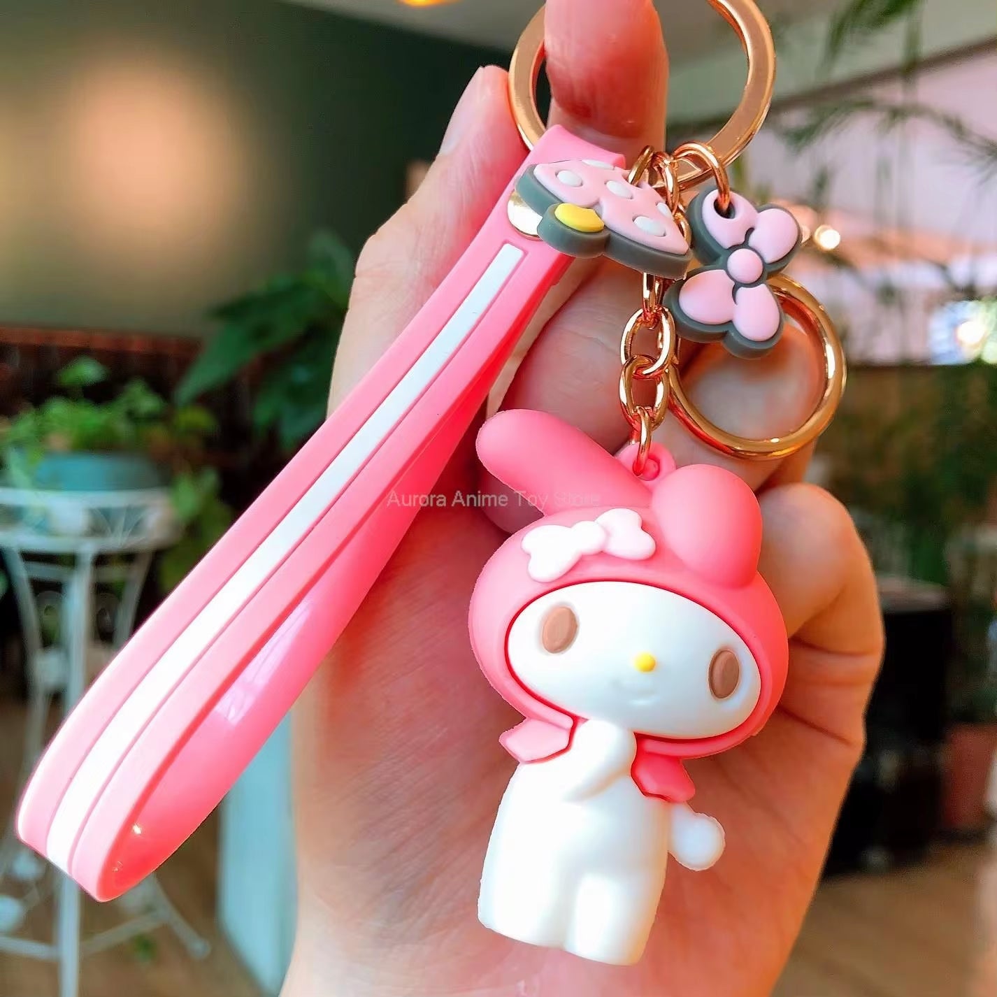 Anime Kawaii Sanrio Hello Kitty Keychain Pendant Holder Key Chain Car Keyring Mobile Phone Bag Hanging Jewelry Kids Gifts