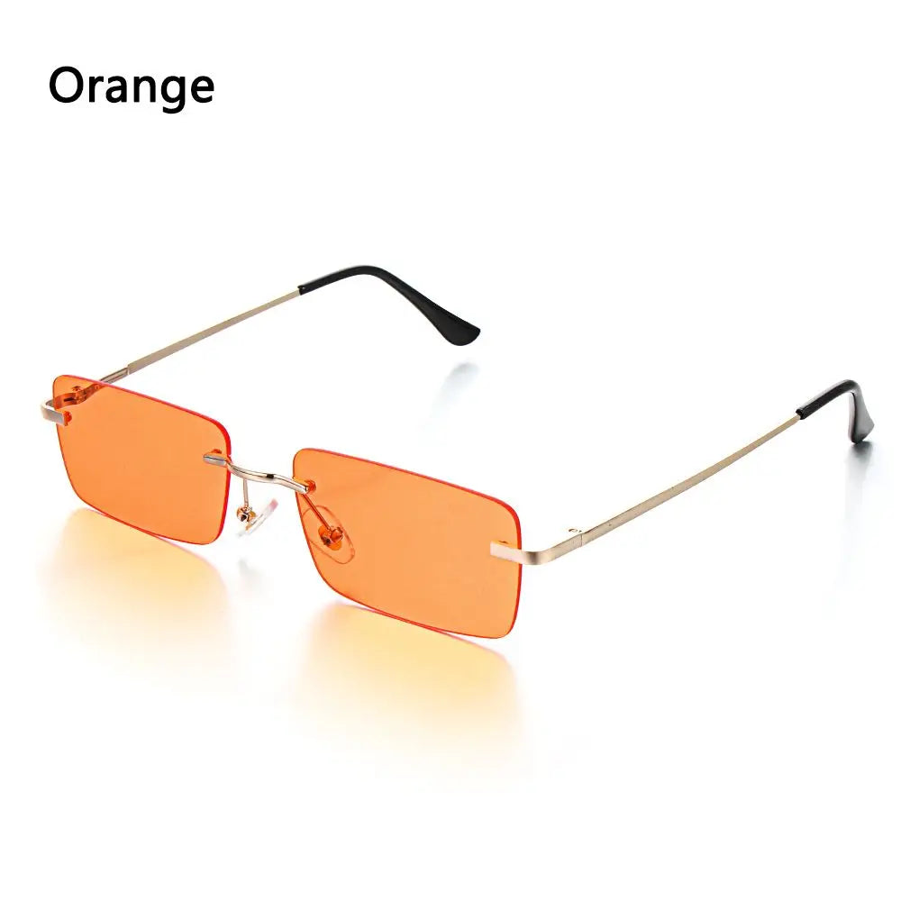 1Pc Women Vintage Sunglasses Luxury Design Rectangle Rimless Sun Glasses Retro UV400 Gradient Glasses Fashion Unisex Eyeglasses