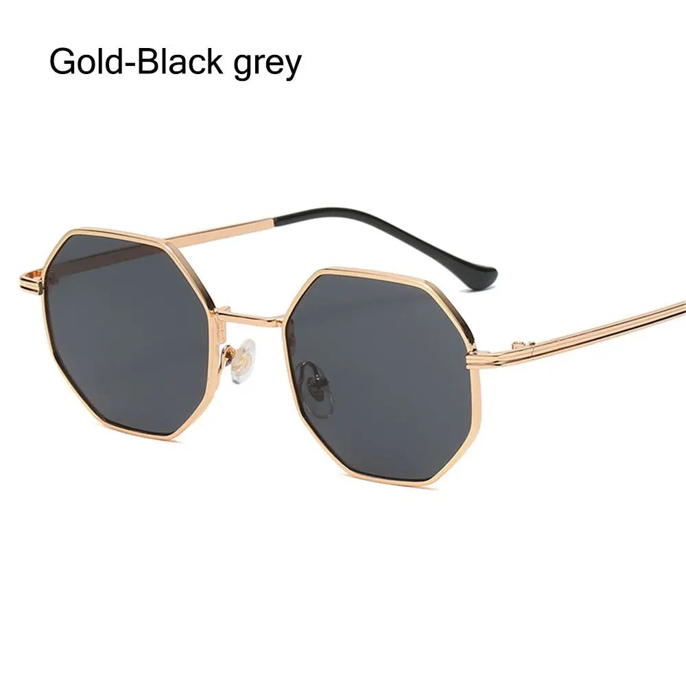 Retro Square Sunglasses for Men Women Fashion Small Frame Polygon Sun Glasses Vintage Metal UV Protection Sunglasses