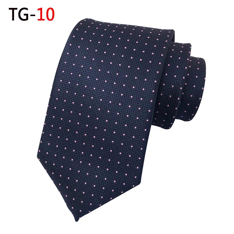 New 8Cm Striped Dark Tie Business Casual Silk Luxury Mens Neck Ties Wedding Party Neck Tie Formal Dress Neck Tie