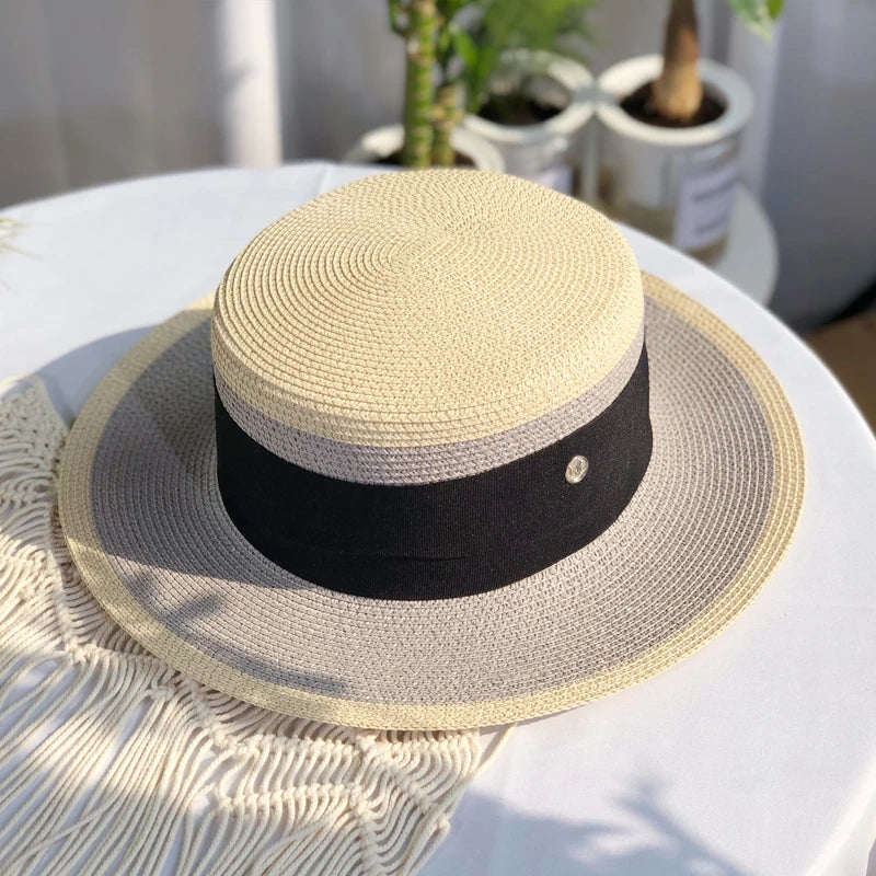 2022 Women'S Summer Bucket Folding Fashion Fedora Straw Hat Panamas UV Protection Sun Visor Seaside Beach Hat Tide Summer Hats