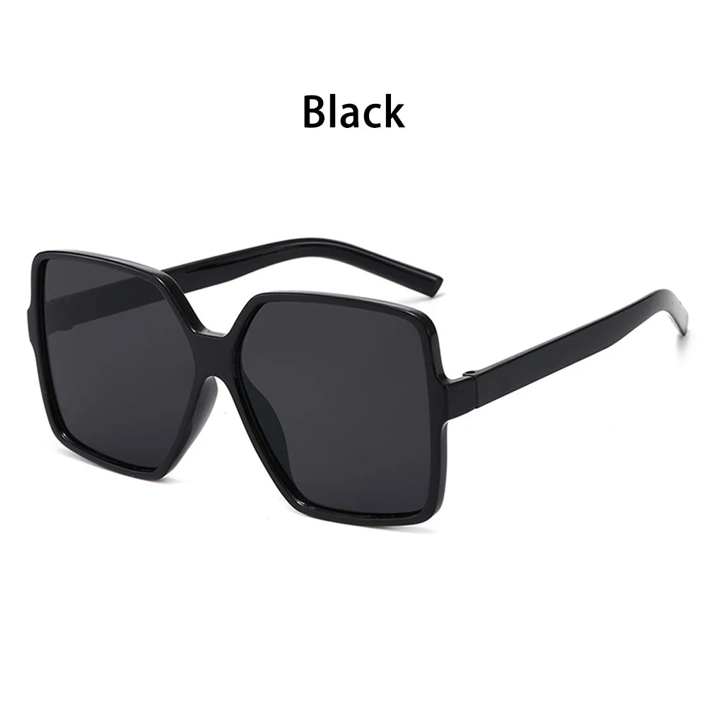 Classic Oversized Sunglasses Vintage Women Big Frame Square Sun Glasses UV400 Driver Goggles Lady Square Sunglasses