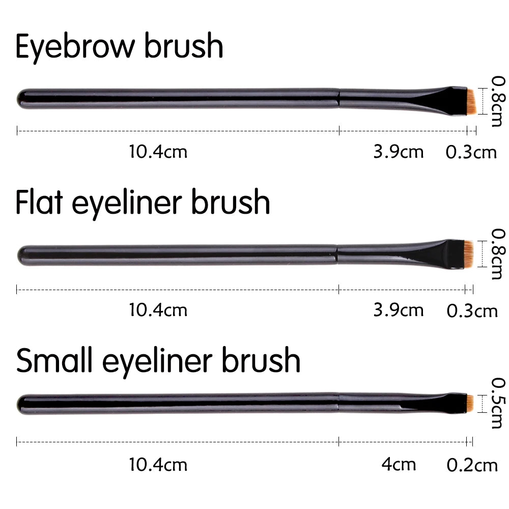 3Pcs Professional Makeup Brushes Thin Angled Flat Eyeliner Lip Eyebrow Brush Application Cosmetics Make up Accessories