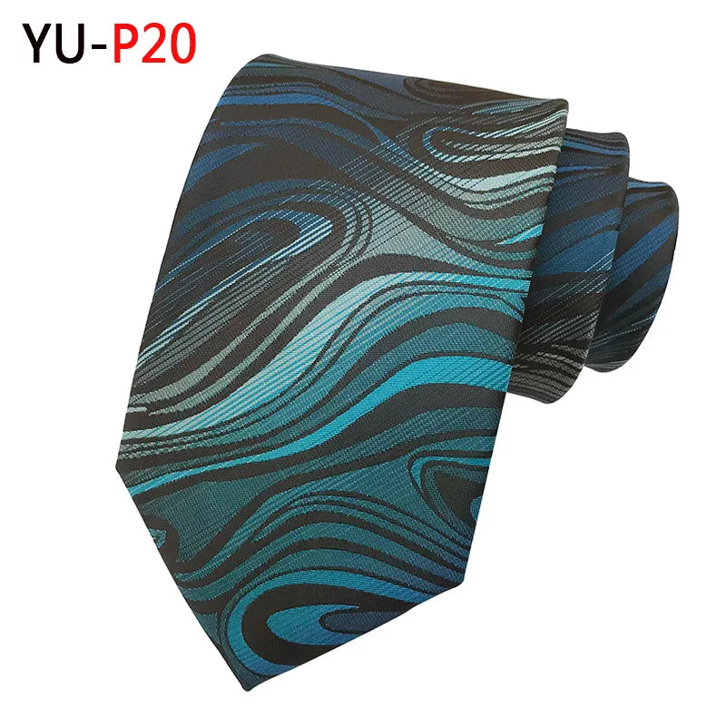 New 8Cm Striped Dark Tie Business Casual Silk Luxury Mens Neck Ties Wedding Party Neck Tie Formal Dress Neck Tie