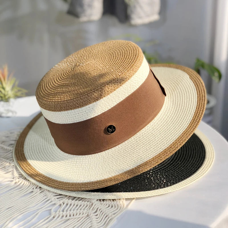 2022 Women'S Summer Bucket Folding Fashion Fedora Straw Hat Panamas UV Protection Sun Visor Seaside Beach Hat Tide Summer Hats