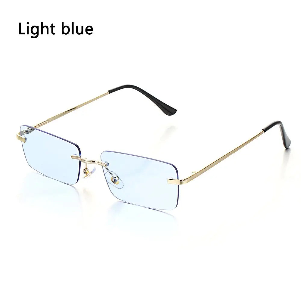 1Pc Women Vintage Sunglasses Luxury Design Rectangle Rimless Sun Glasses Retro UV400 Gradient Glasses Fashion Unisex Eyeglasses