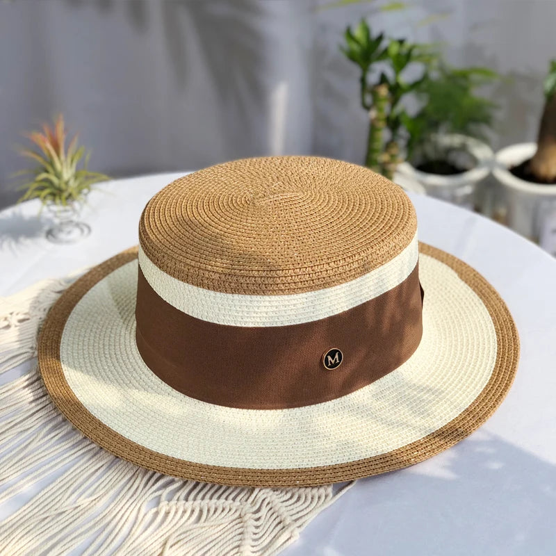 2022 Women'S Summer Bucket Folding Fashion Fedora Straw Hat Panamas UV Protection Sun Visor Seaside Beach Hat Tide Summer Hats