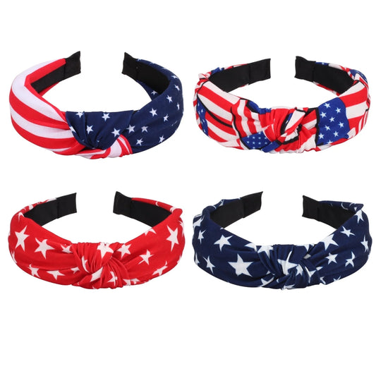 USA Flag Hair Accesssory Red White and Blue Patriotic American Flag Headbands for Women Girls