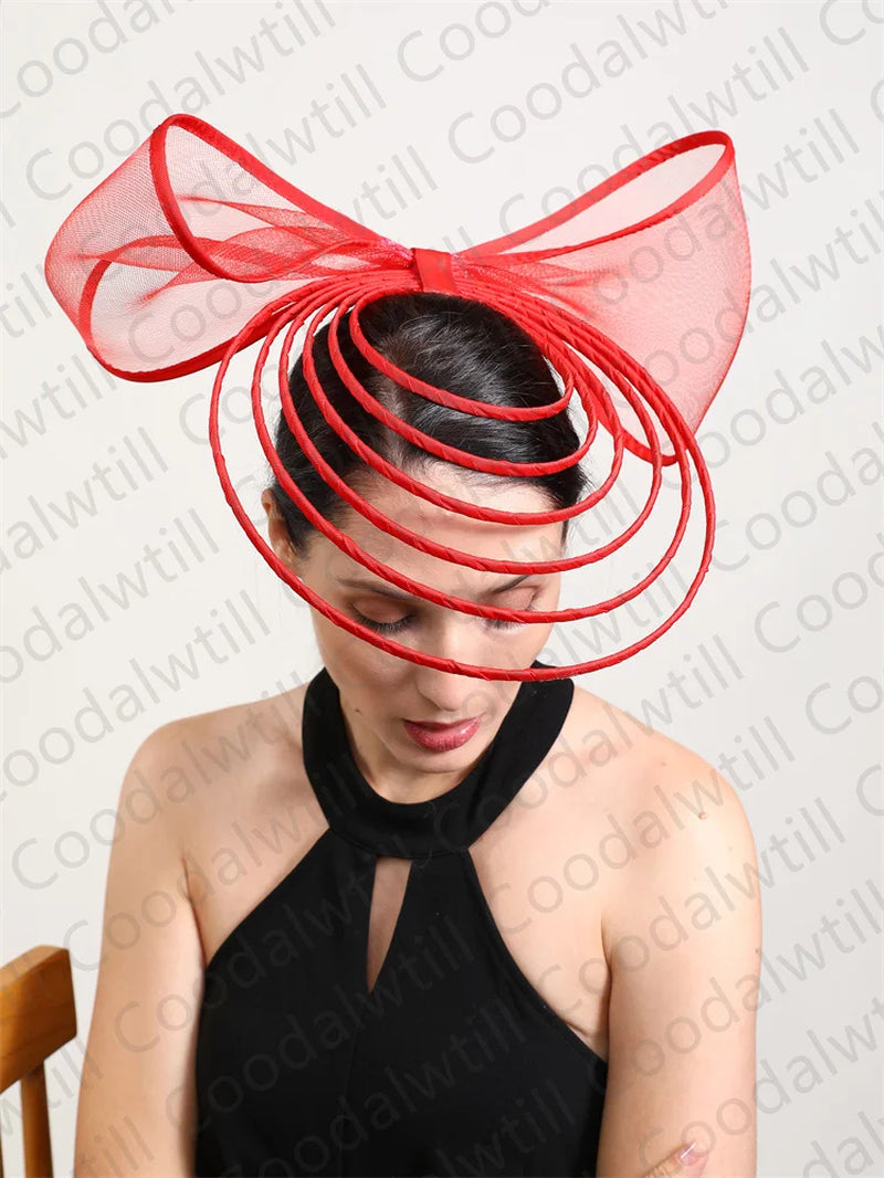 Elegant Fascinator for Women Wedding Hat Heaband Ladies Derby Race Luxury Designer Headwear with Bow Hair Accessories Hair Clips