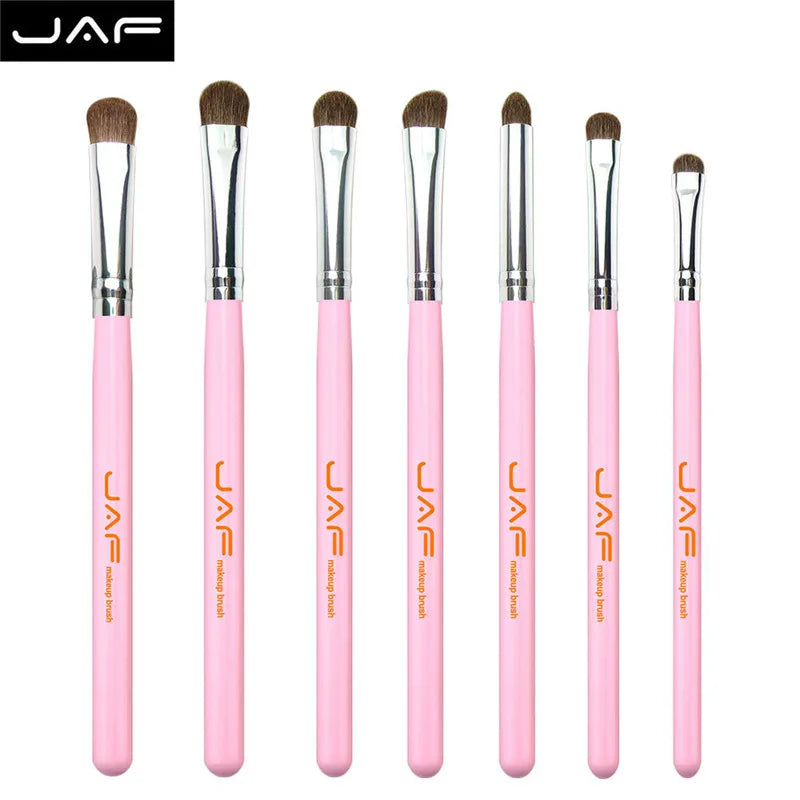 JAF 7Pcs Makeup Brush Set High Quality Eyeshadow Eyebrow Eye Brushes Natural Animal Hair Make up Brush Cosmetic Tool 25#701