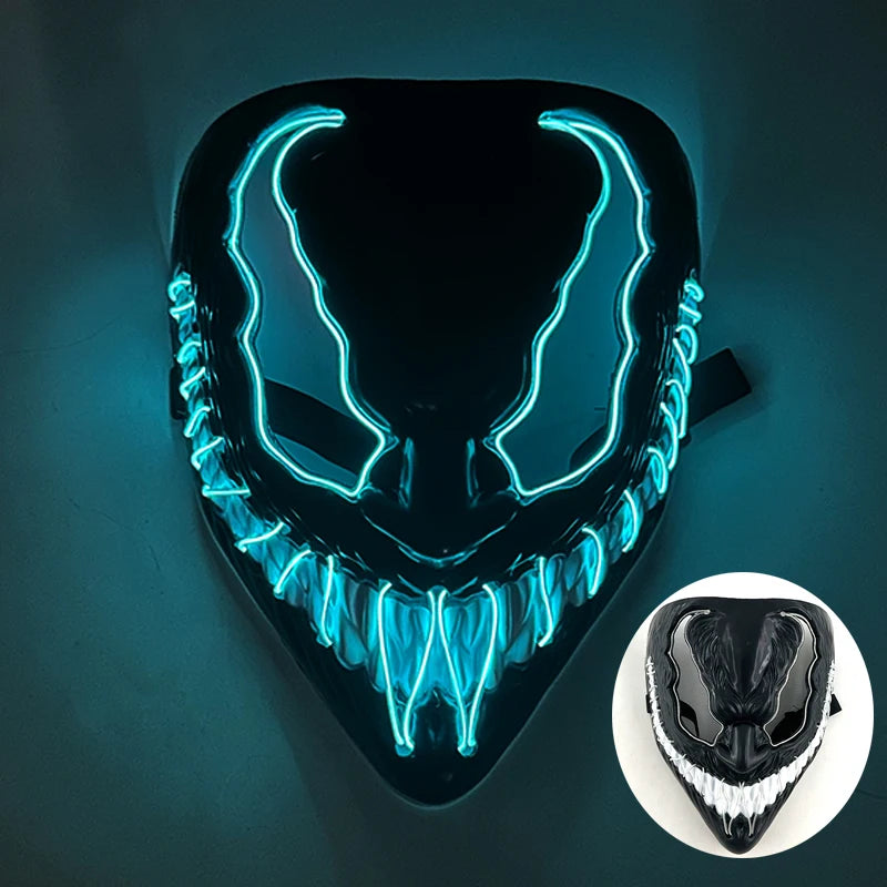 New Design Wireless Type Halloween LED Purge Mask Convenient Headwear Costume Mask Neon Light Flashing for Carnival Halloween