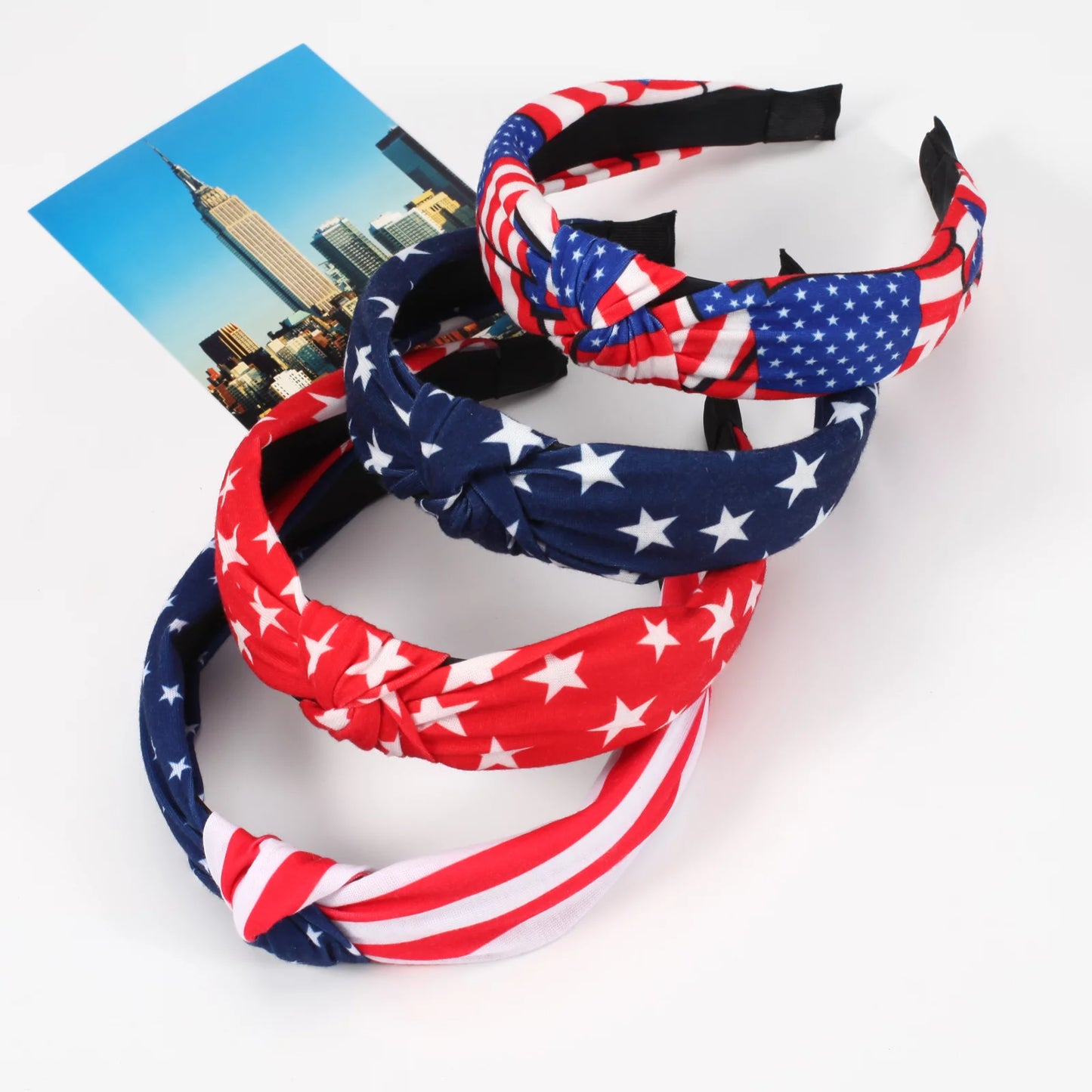 USA Flag Hair Accesssory Red White and Blue Patriotic American Flag Headbands for Women Girls