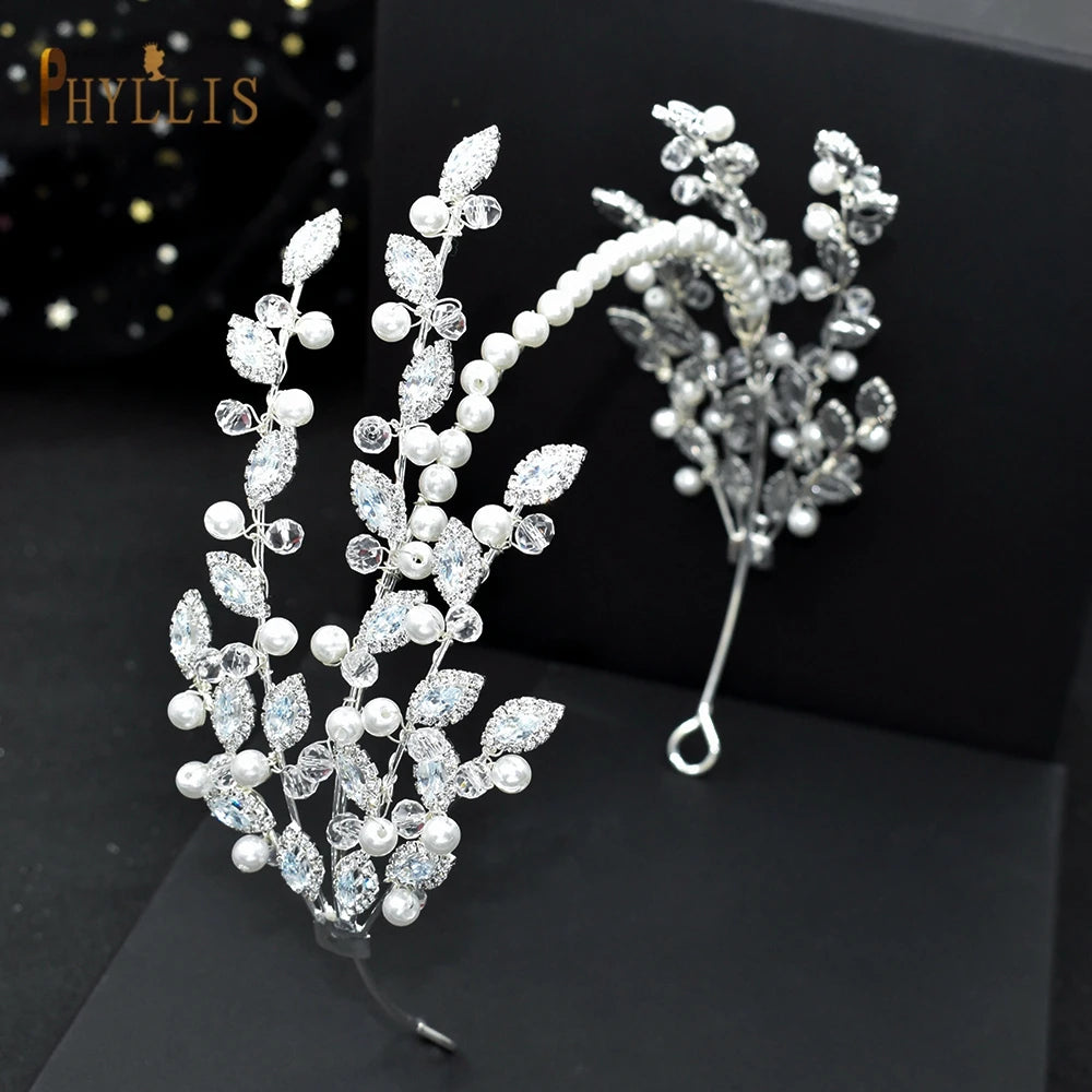 A254 Silver Gold Bride Headband Rhinestone Hair Jewelry for Women Tiaras Headpiece Crystal Wedding Headdress Bridal Headwear