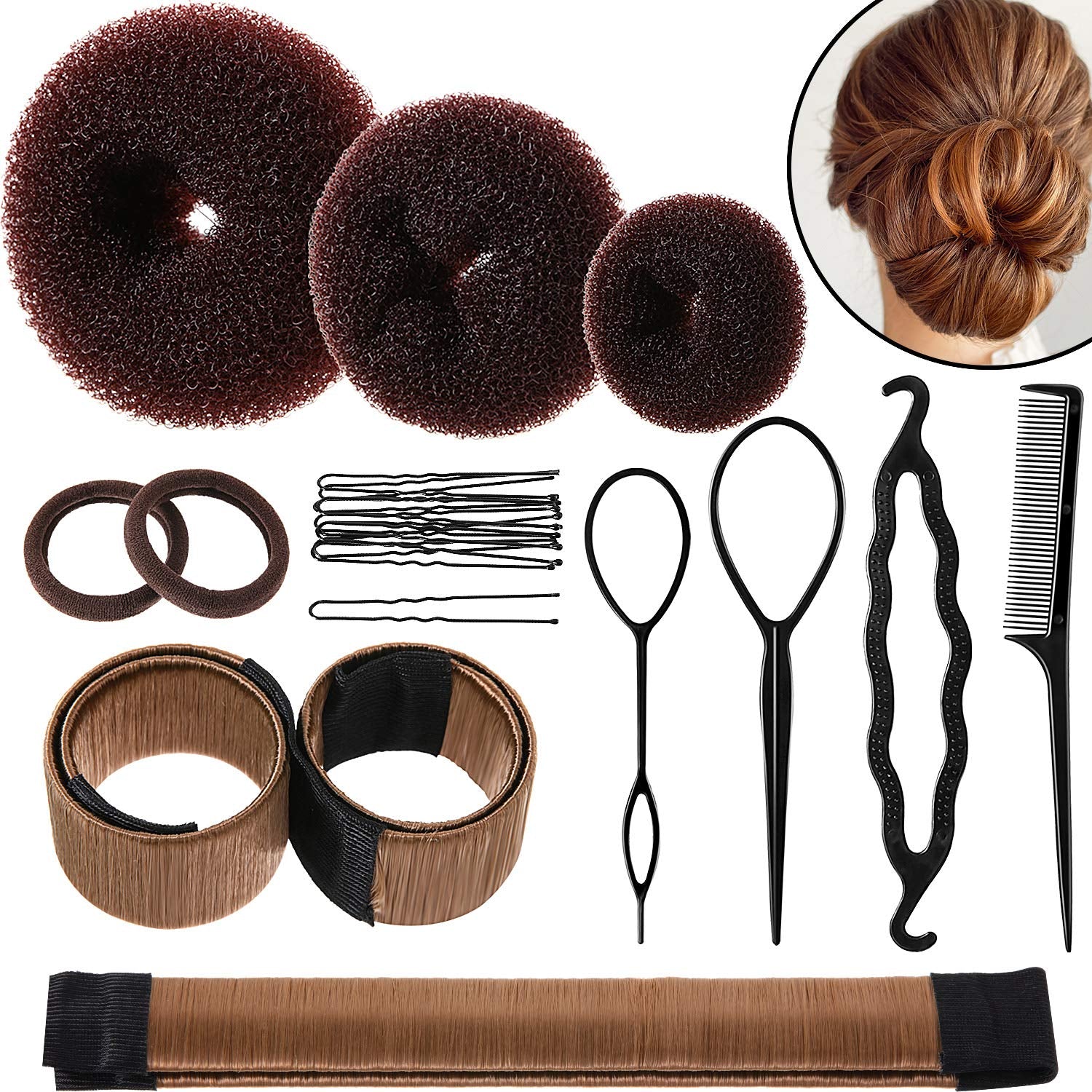 Kit De Accesorios Para El Cabello De Mujer Bricolaje Herramienta Peinado Cola