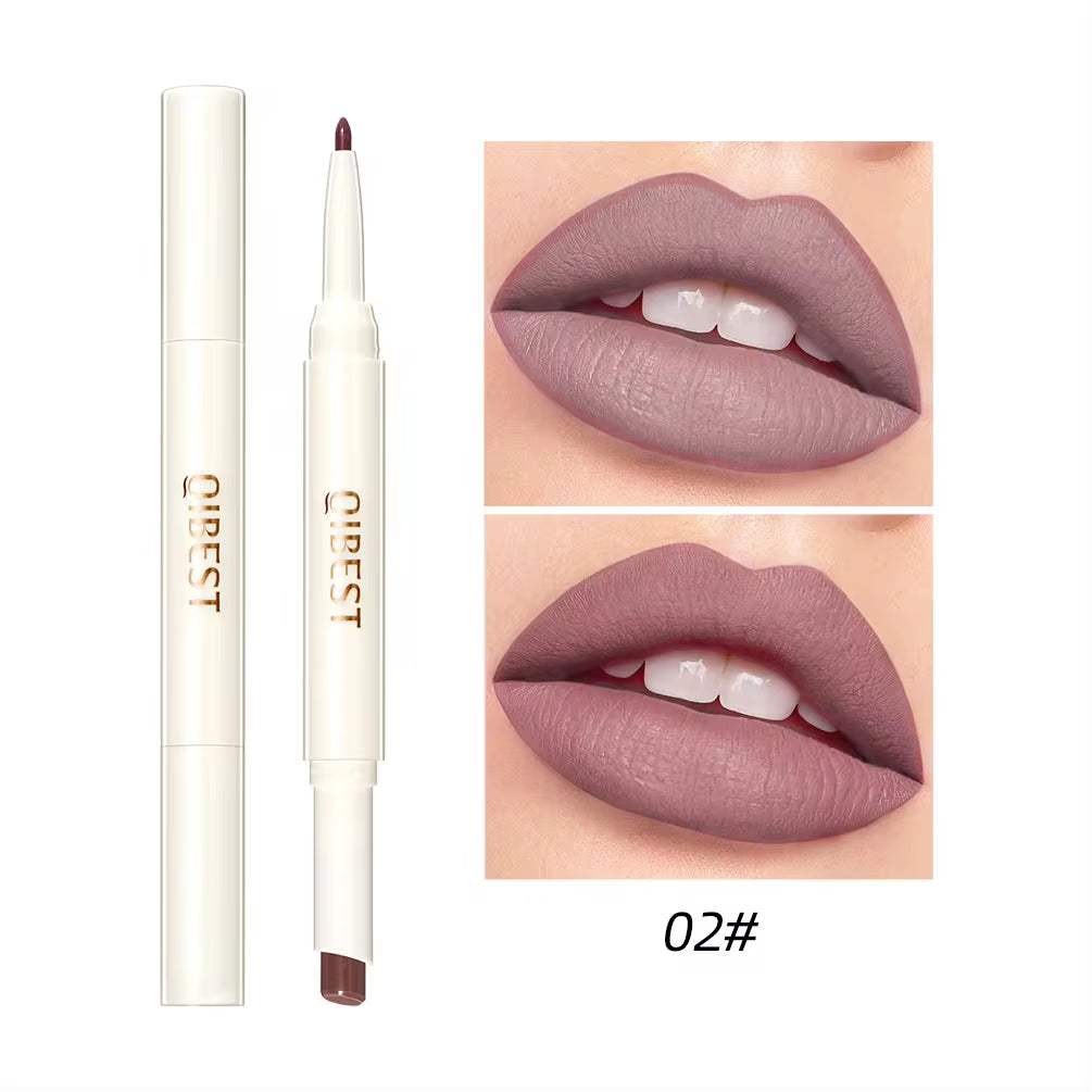 2 in 1 Matte Lipstick Lip Liner Nude Lipliner Makeup Waterproof Lipstick Pen Long Lasting Lip Pencil Makeup Lips Cosmetic