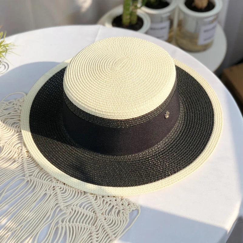 2022 Women'S Summer Bucket Folding Fashion Fedora Straw Hat Panamas UV Protection Sun Visor Seaside Beach Hat Tide Summer Hats