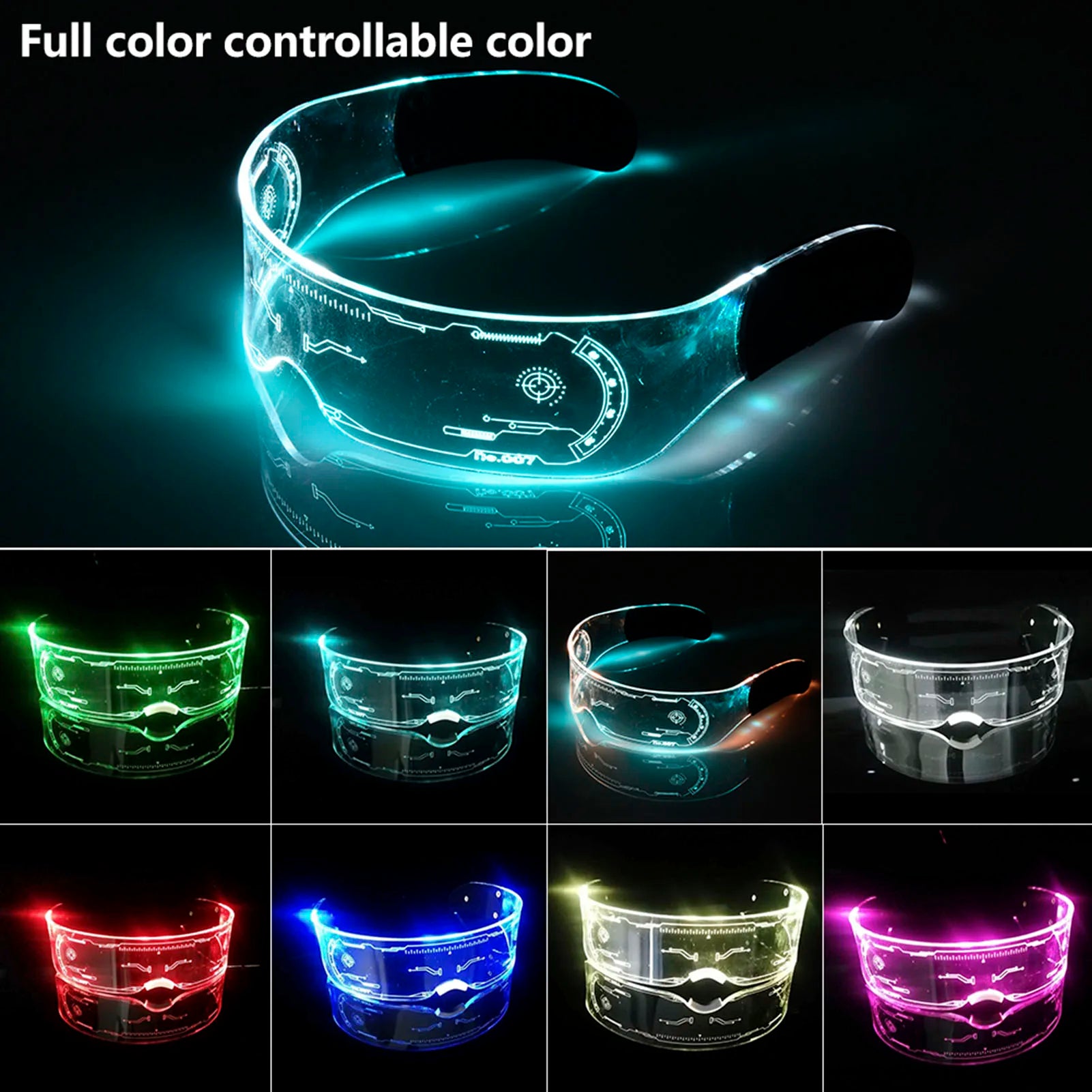 Wholesale Luminous LED Glasses Light up Glasses LED Colorful Rave Costume Party Decor DJ Sunglasses Bar KTV Christmas Birthday