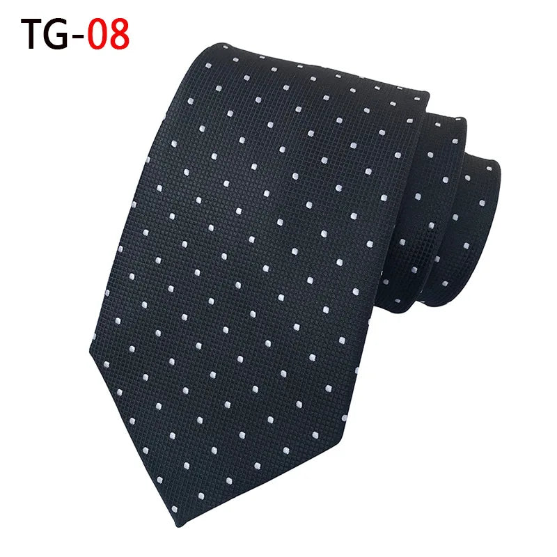 New 8Cm Striped Dark Tie Business Casual Silk Luxury Mens Neck Ties Wedding Party Neck Tie Formal Dress Neck Tie