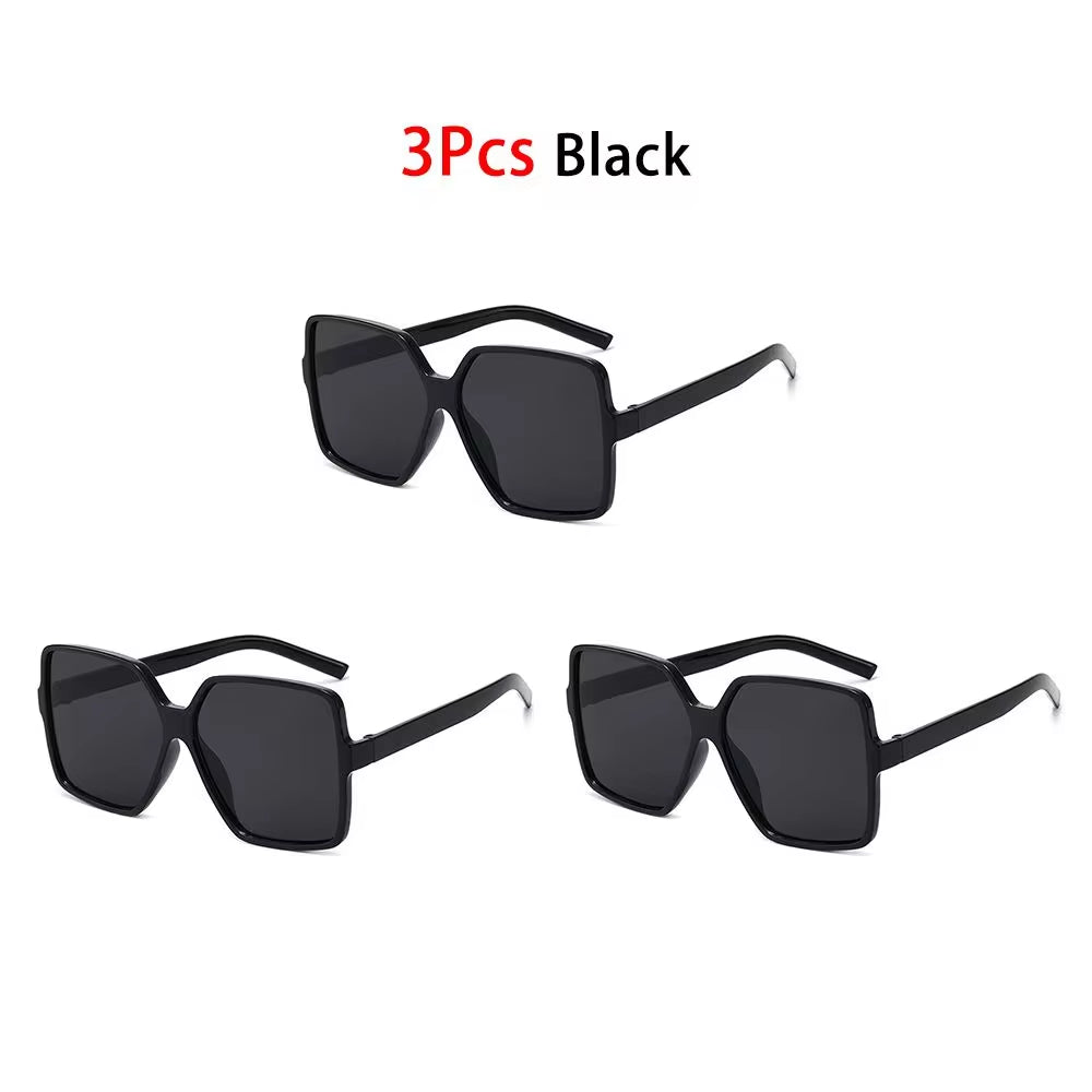 Oversized Square Sunglasses for Women and Men UV Protection Eyeglasses Retro Big Frame Sun Glasses Fashion Shades