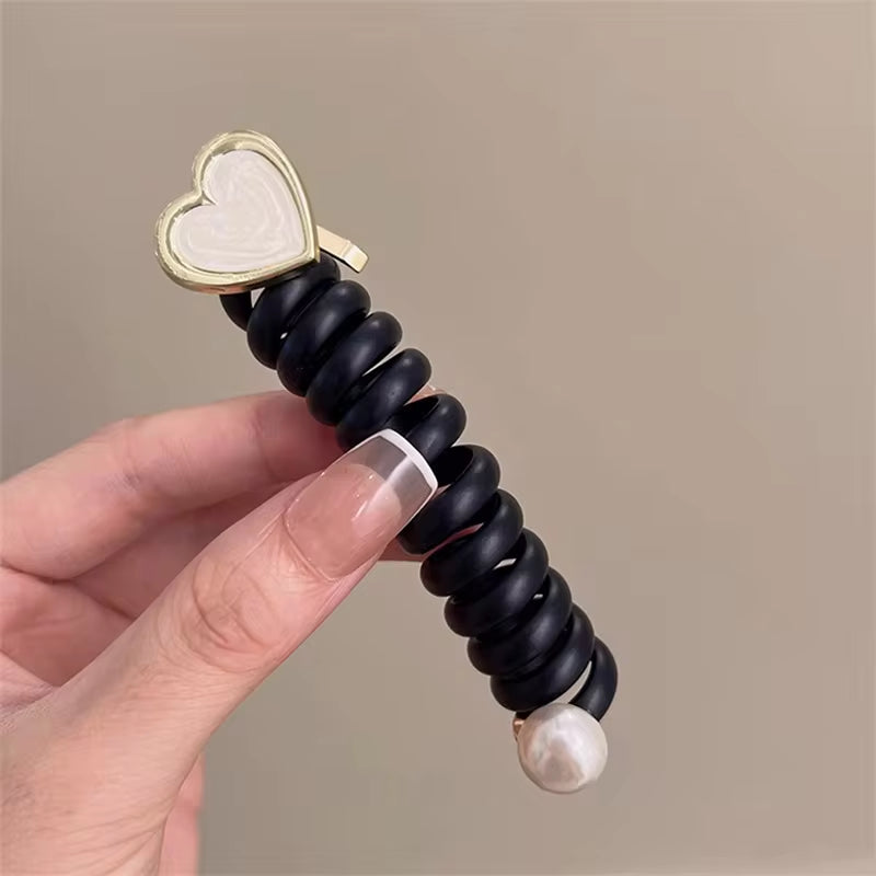 Vintage Elastic Hair Bands Women Girls Telephone Wire Hair Ties Spiral Coil Rubber Bands Hair Rope Kid Ponytail Hair Accessories