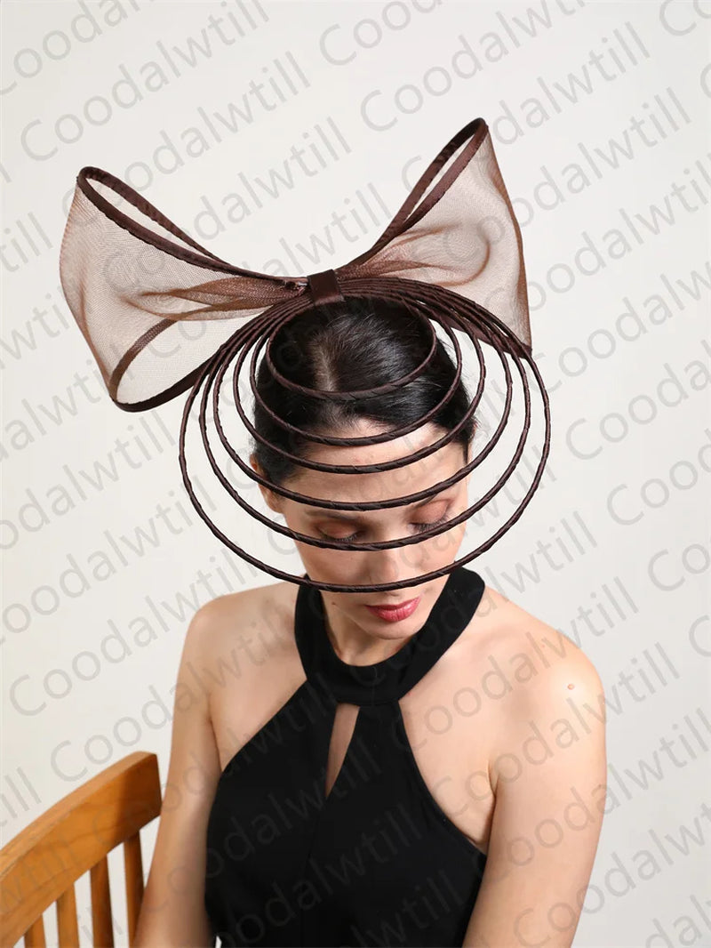 Elegant Fascinator for Women Wedding Hat Heaband Ladies Derby Race Luxury Designer Headwear with Bow Hair Accessories Hair Clips