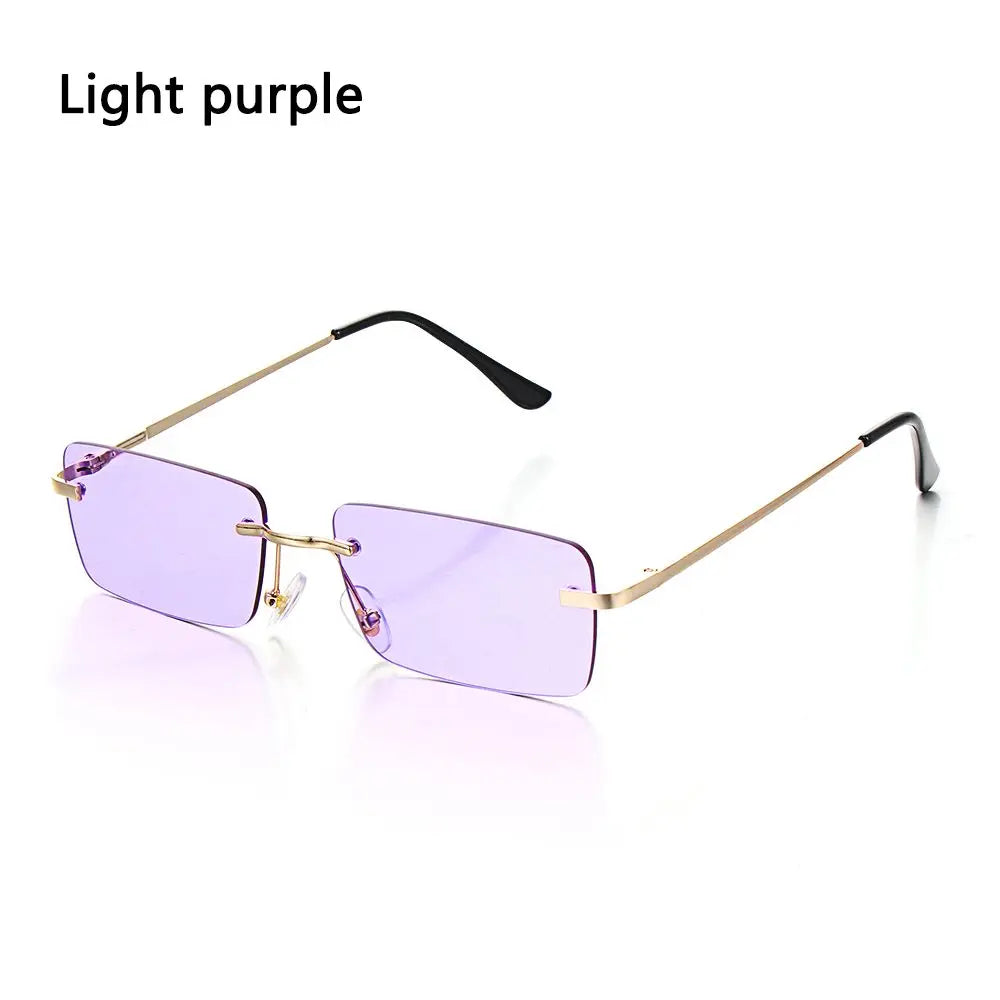 1Pc Women Vintage Sunglasses Luxury Design Rectangle Rimless Sun Glasses Retro UV400 Gradient Glasses Fashion Unisex Eyeglasses